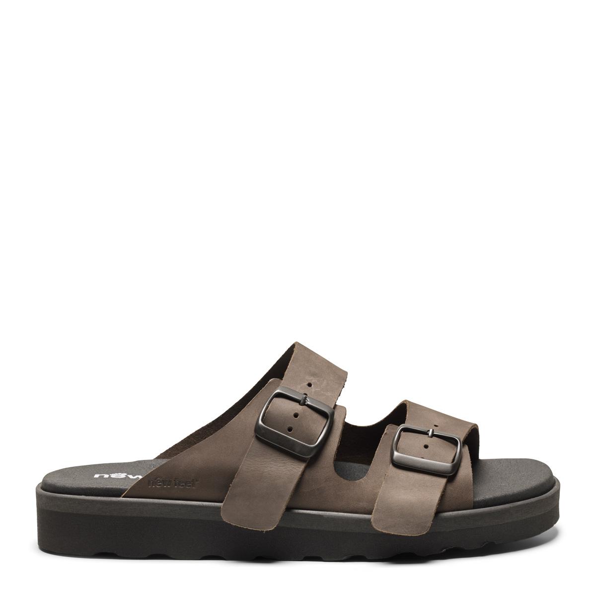 Slip in sandal med to spænder til regulering