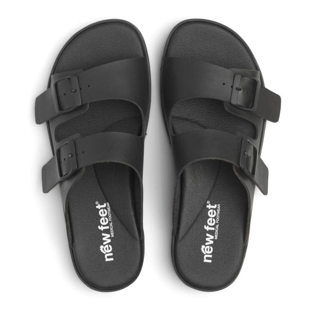 Slip in sandal med to spænder til regulering