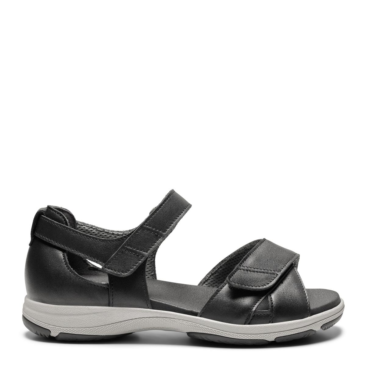 Sandal med justerbare velcroremme og halvåben hælkappe til damer