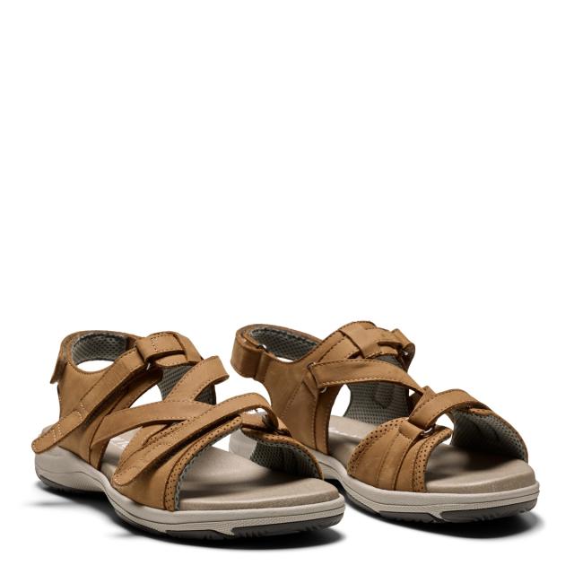 Sporty sandal med regulerbar hælrem og to velcrolukninger til damer