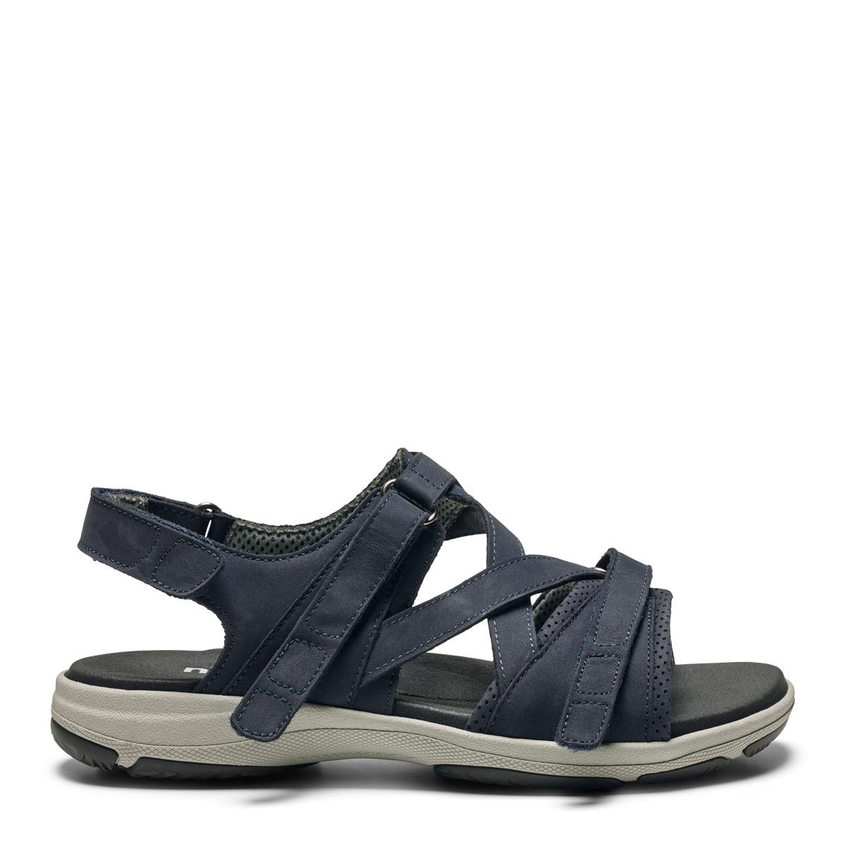 Sporty sandal med regulerbar hælrem og to velcrolukninger til damer