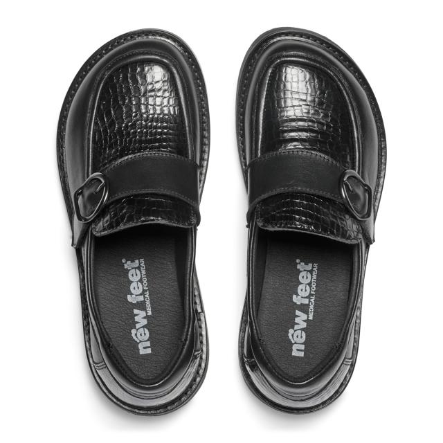 Dameloafer med dekorationspænde på velcrorem