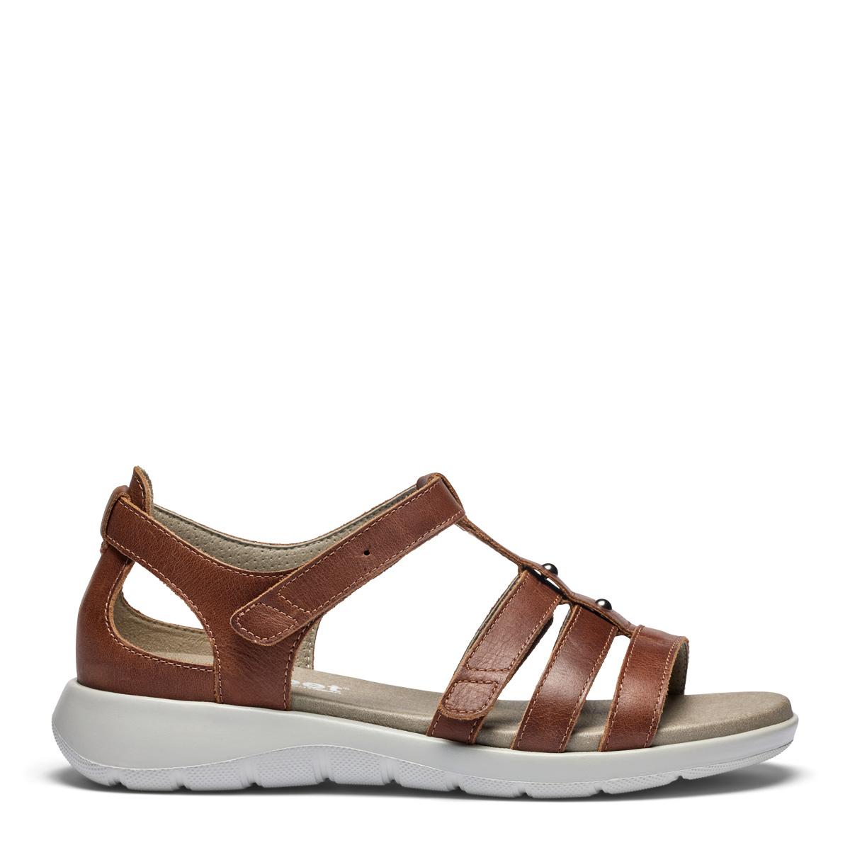 Sandal med halvåben hælkappe og to velcroremme 