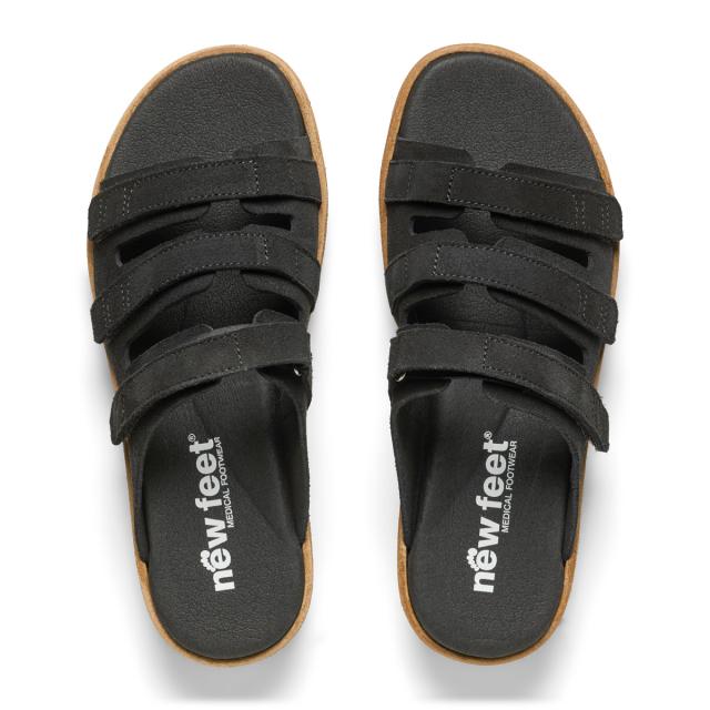 Slip-in sandal til damer med tre regulerbare velcro remme