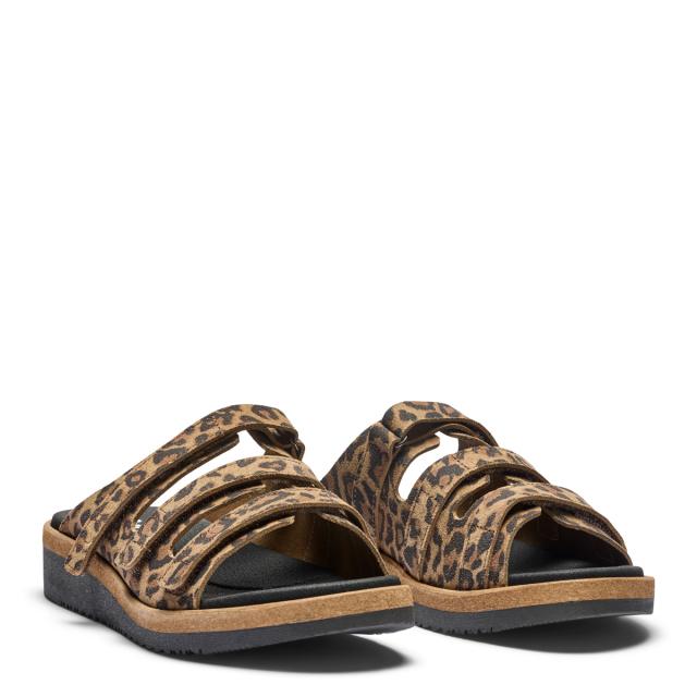 Slip-in sandal til damer med tre regulerbare velcro remme