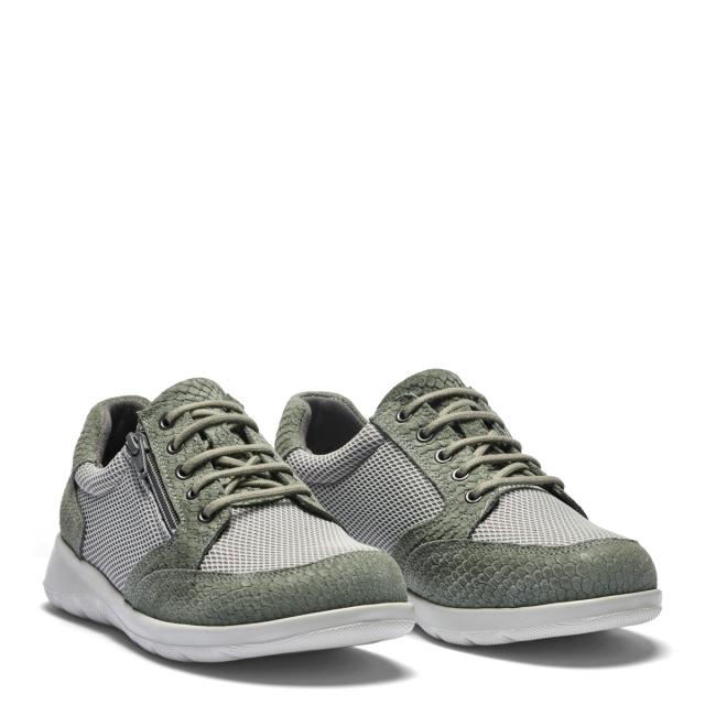 Damesko med lynlås og snørelukning