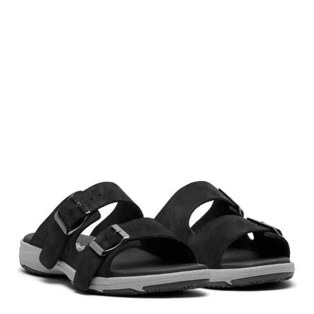 Slipper med sporty ydersål og to regulerbare spænder